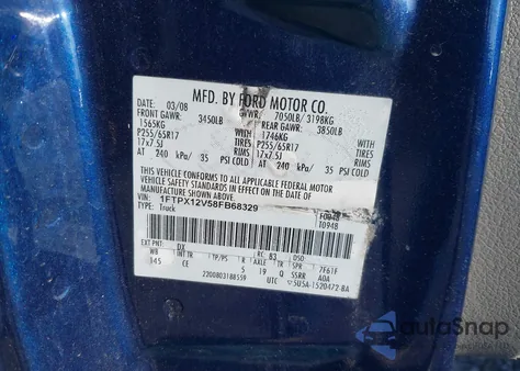 2008 Ford F-150 Fx2/Lariat/Xl/Xlt из США, поврежденный, VIN 1FTPX12V58FB68329